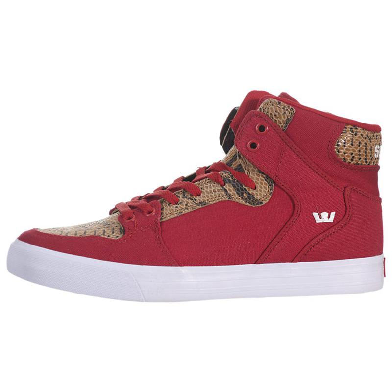 Supra VAIDER Sneaker High Damen Rot Braun Sale QHPBZ3485